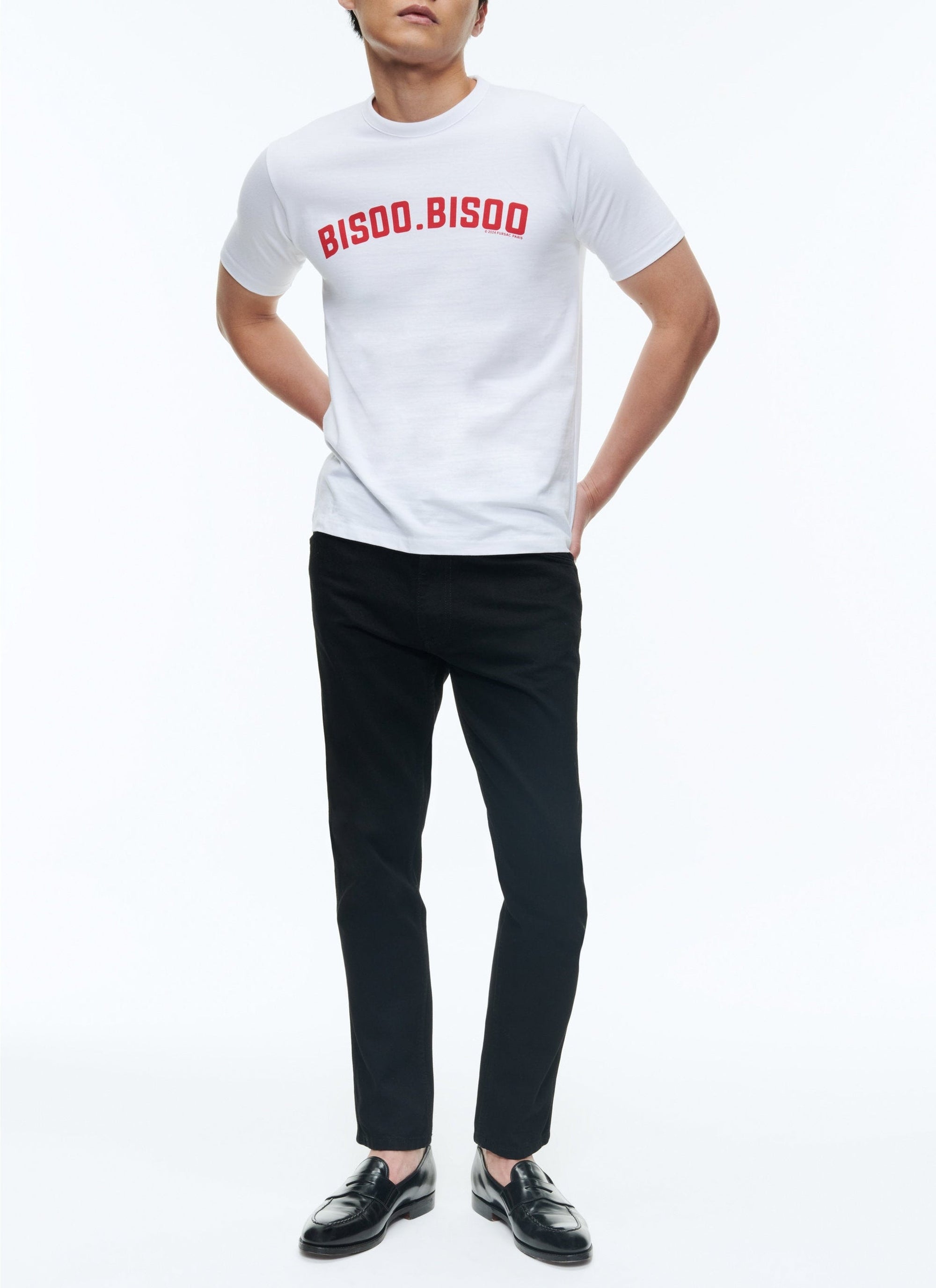 Printed round-neck T-shirt - White