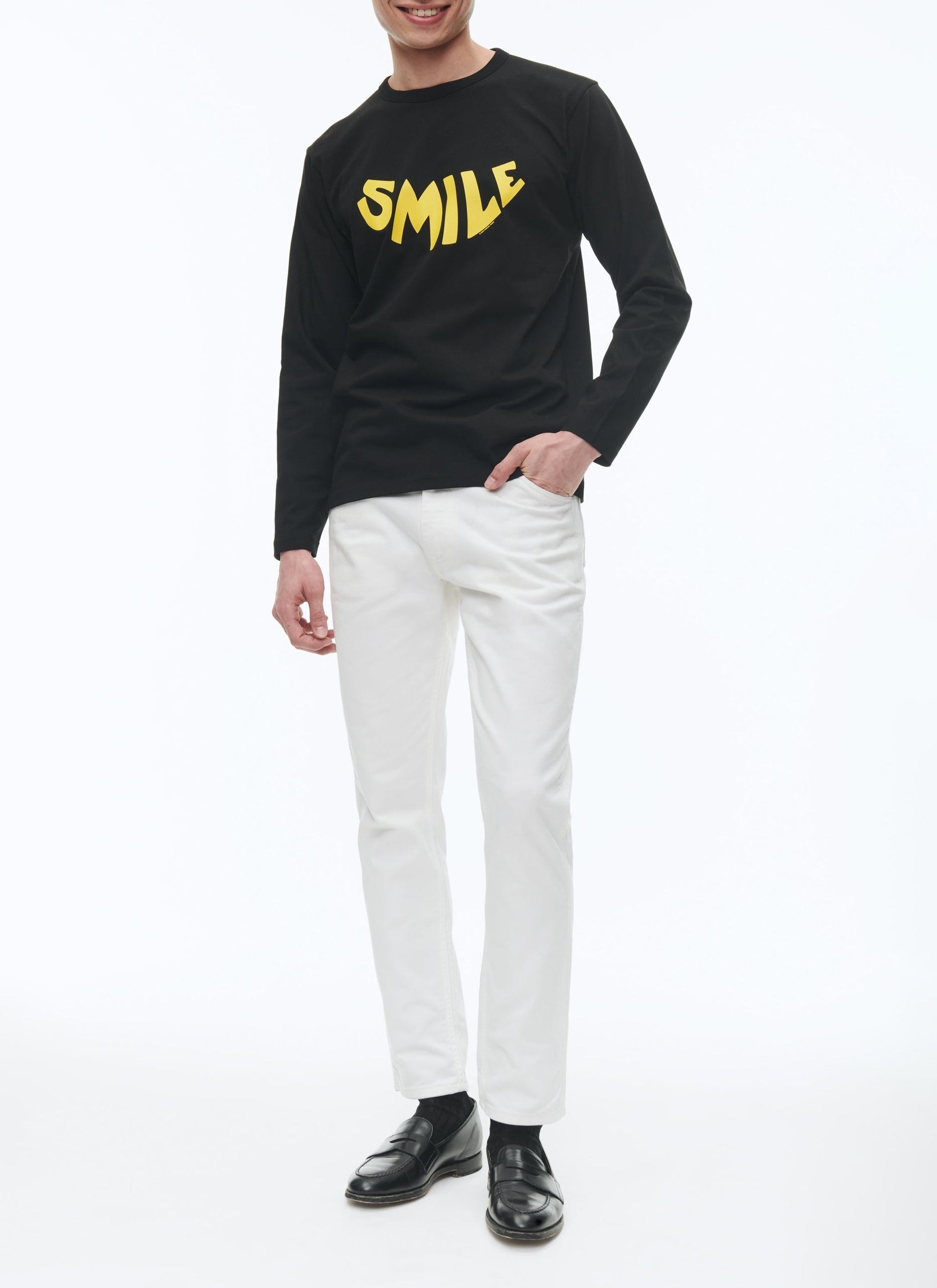 Long-sleeved cotton jersey T-shirt - Black