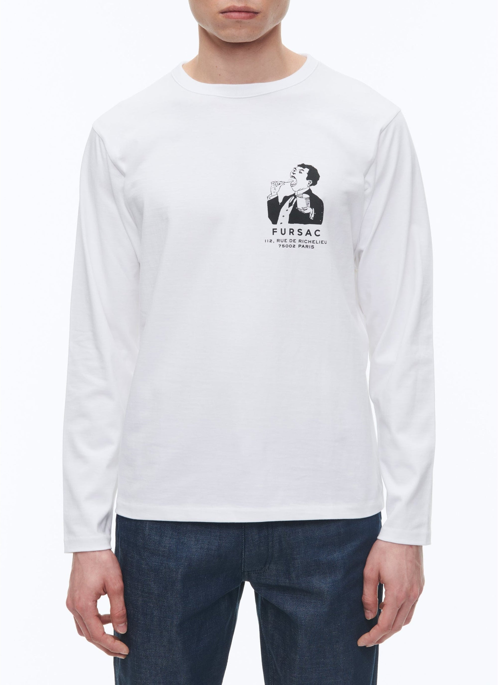 T-shirt à manches longues de coton - Blanc