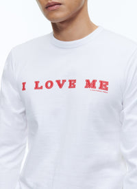 Long-sleeved printed T-shirt - White