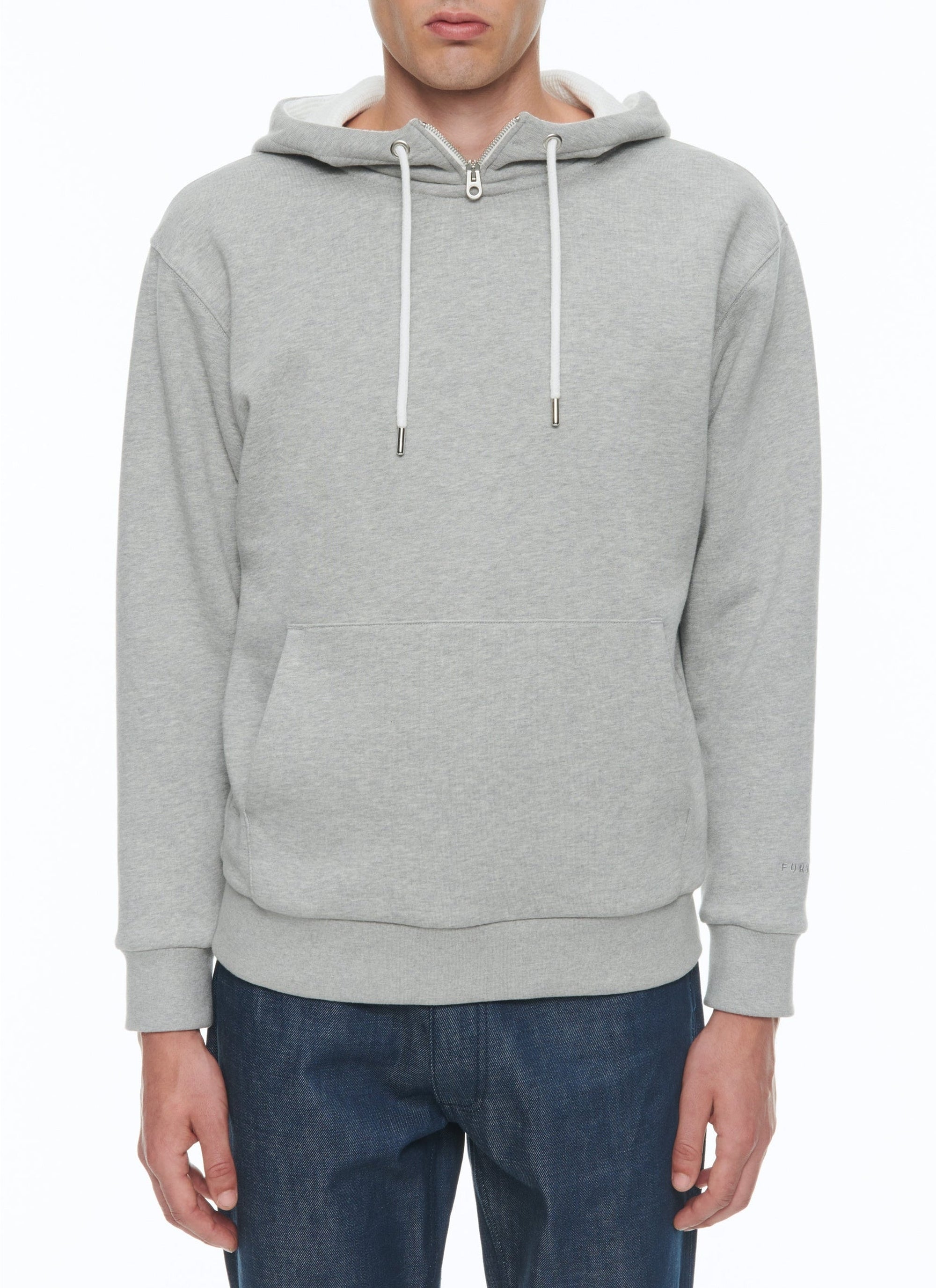 Stand-up collar hoodie - Grey