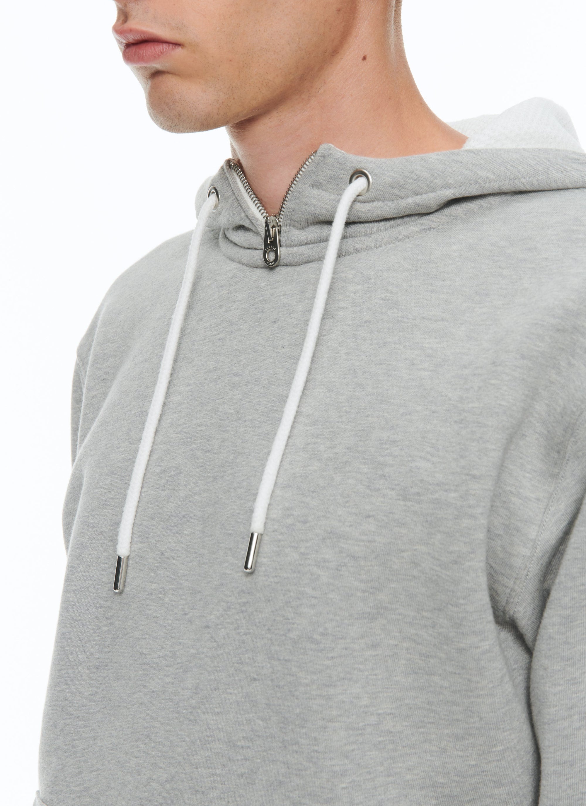 Stand-up collar hoodie - Grey