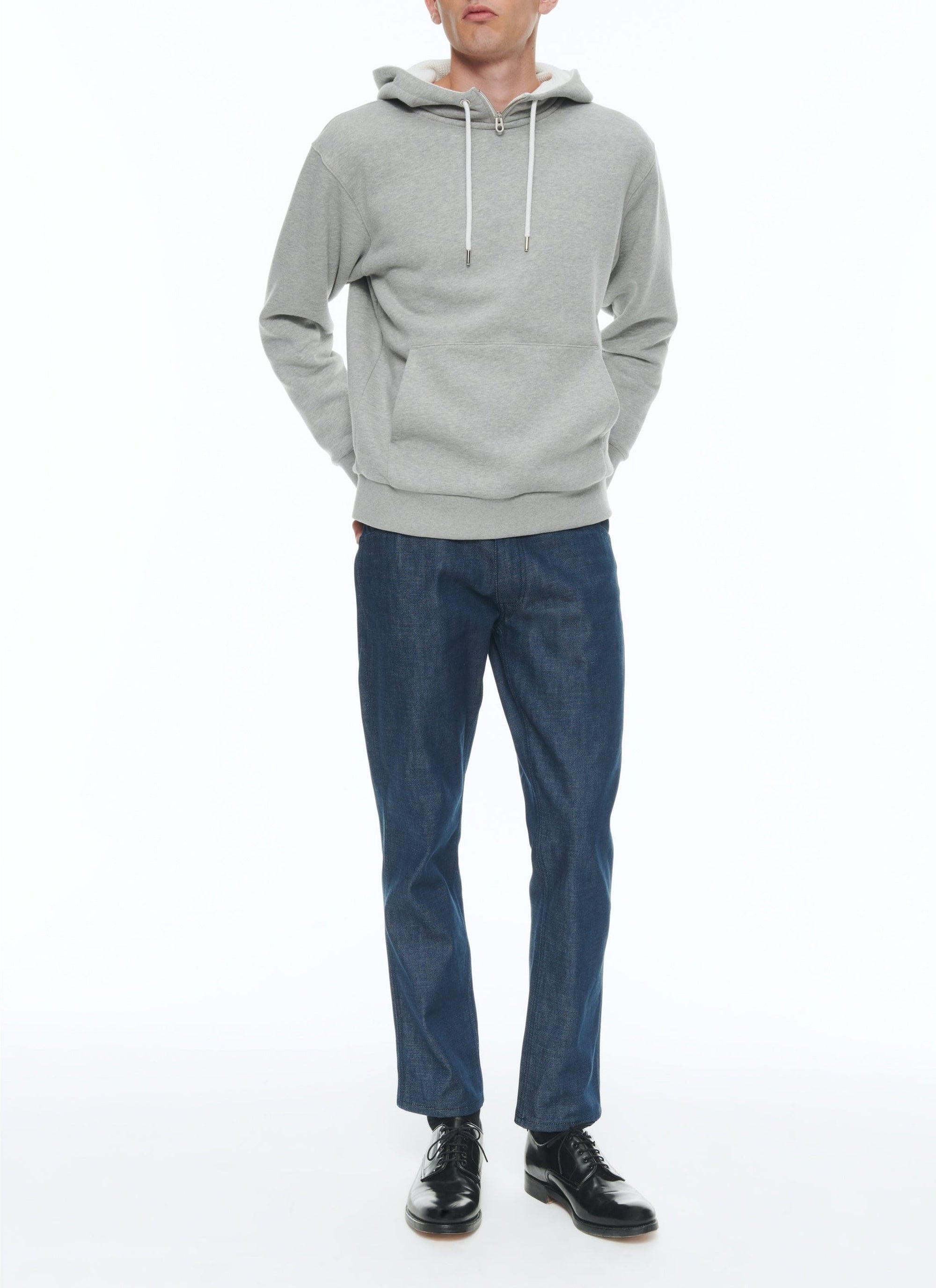 Stand-up collar hoodie - Grey