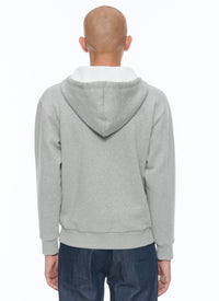 Stand-up collar hoodie - Grey