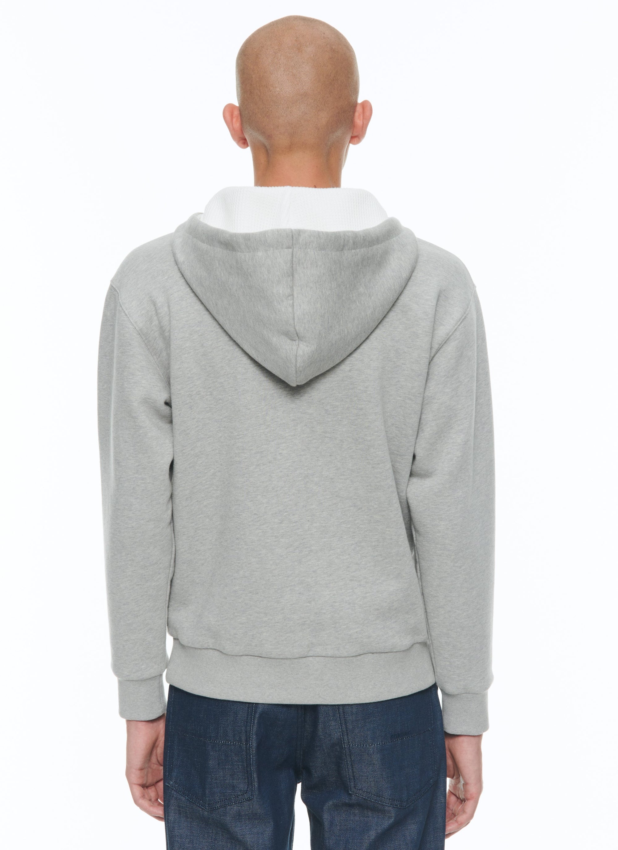 Stand-up collar hoodie - Grey