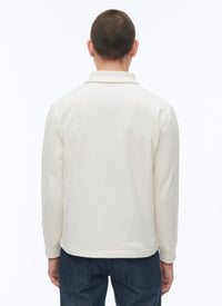 Sweatshirt à col châle en jersey de coton - Écru