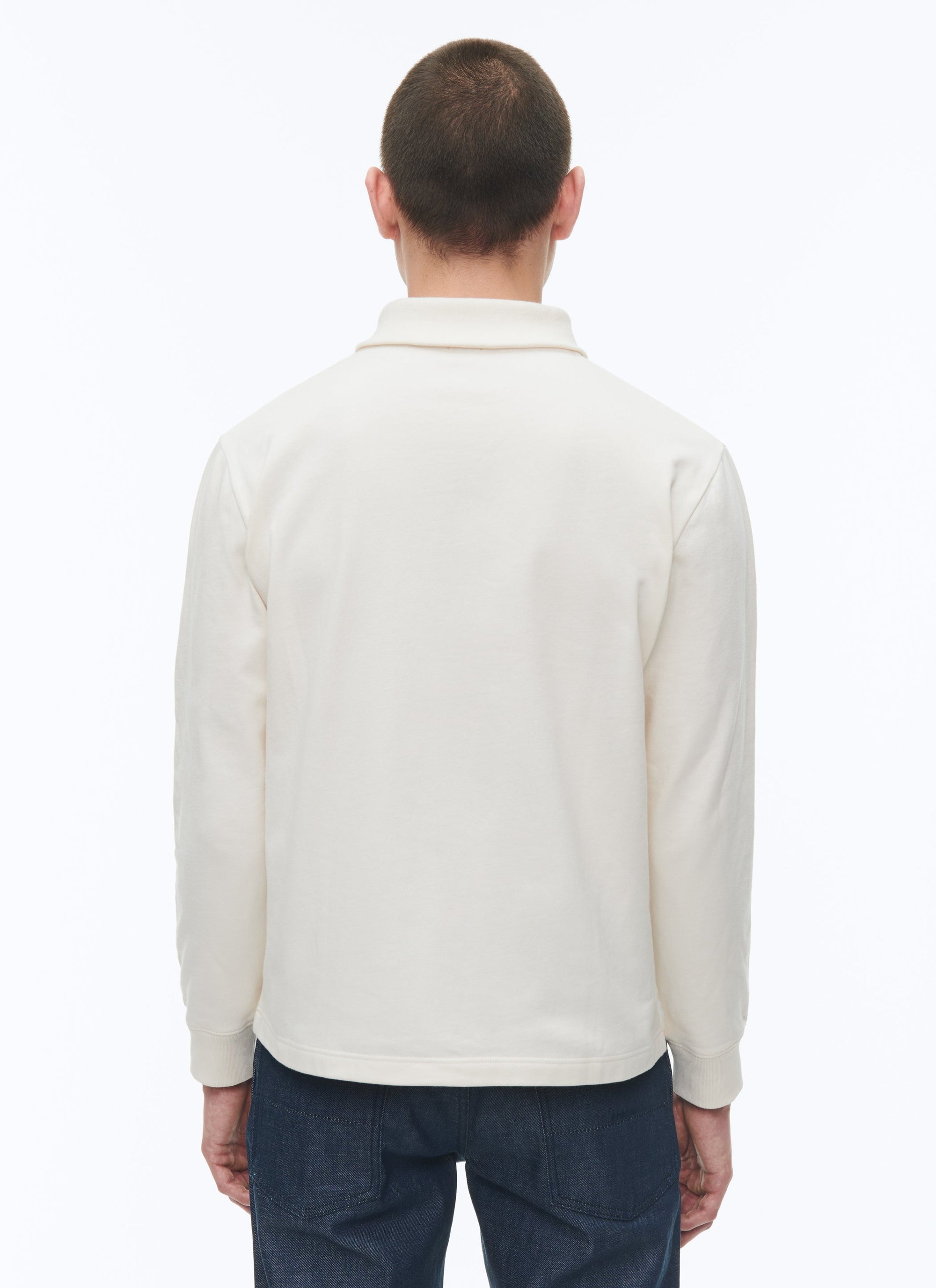 Sweatshirt à col châle en jersey de coton - Écru