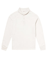 Sweatshirt à col châle en jersey de coton - Écru