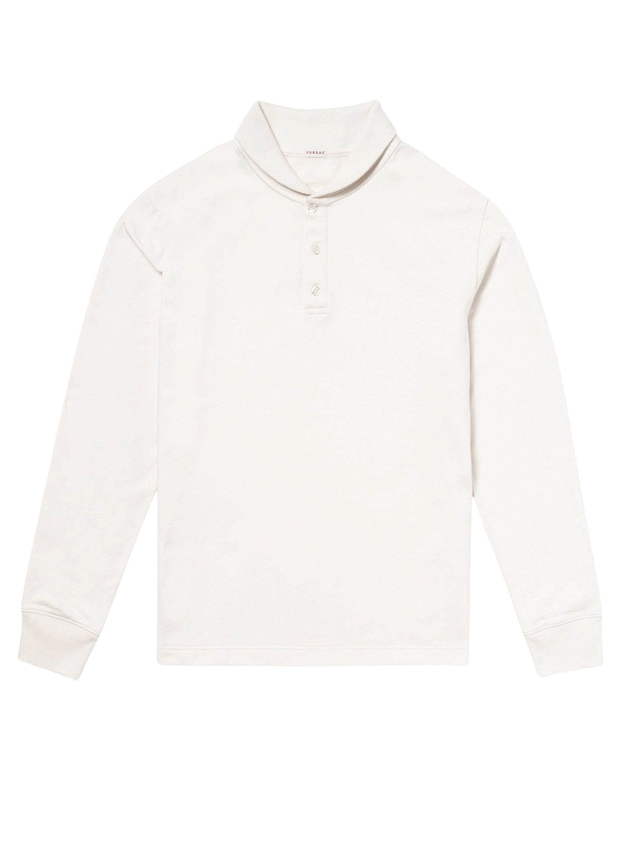 Sweatshirt à col châle en jersey de coton - Écru