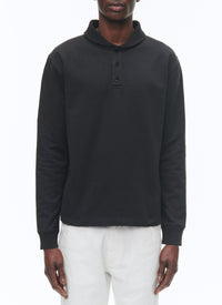 Sweatshirt à col châle en jersey de coton - Noir