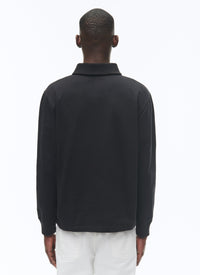 Sweatshirt à col châle en jersey de coton - Noir