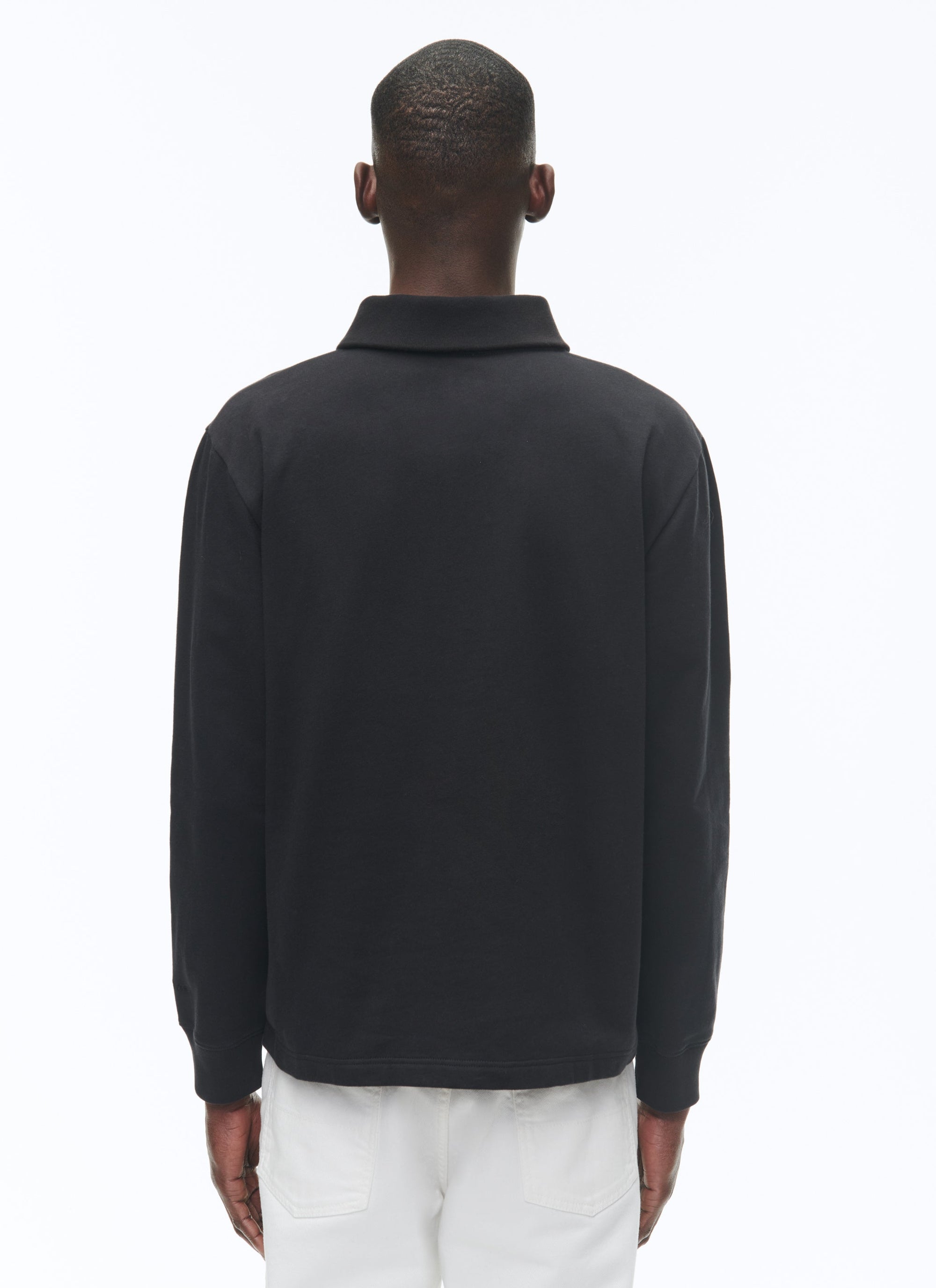 Sweatshirt à col châle en jersey de coton - Noir