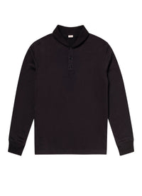 Sweatshirt à col châle en jersey de coton - Noir