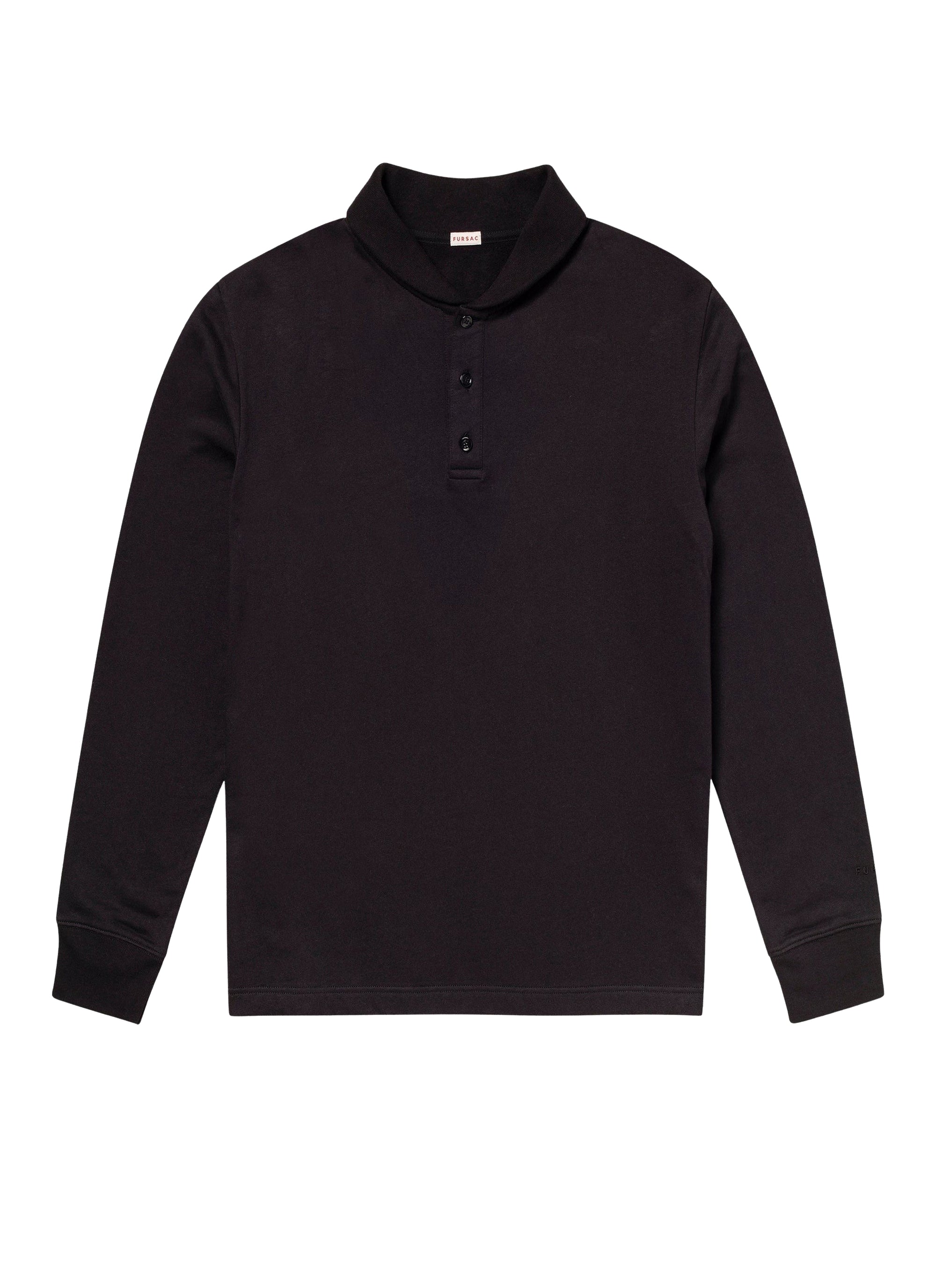 Sweatshirt à col châle en jersey de coton - Noir
