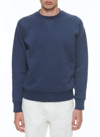 Round-neck cotton jersey sweatshirt - Navy blue