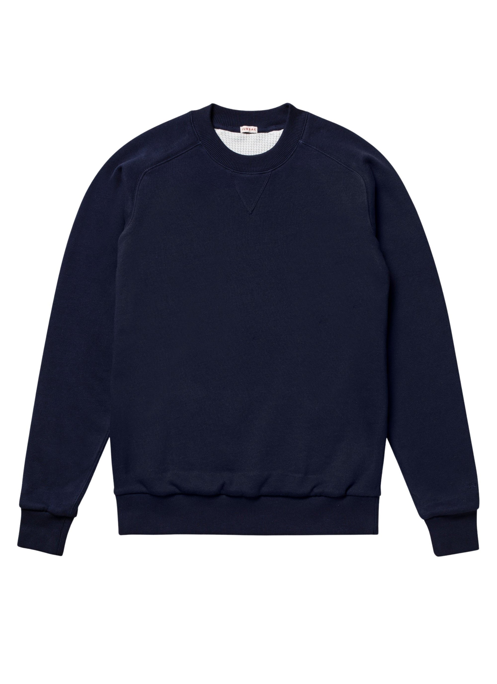 Round-neck cotton jersey sweatshirt - Navy blue