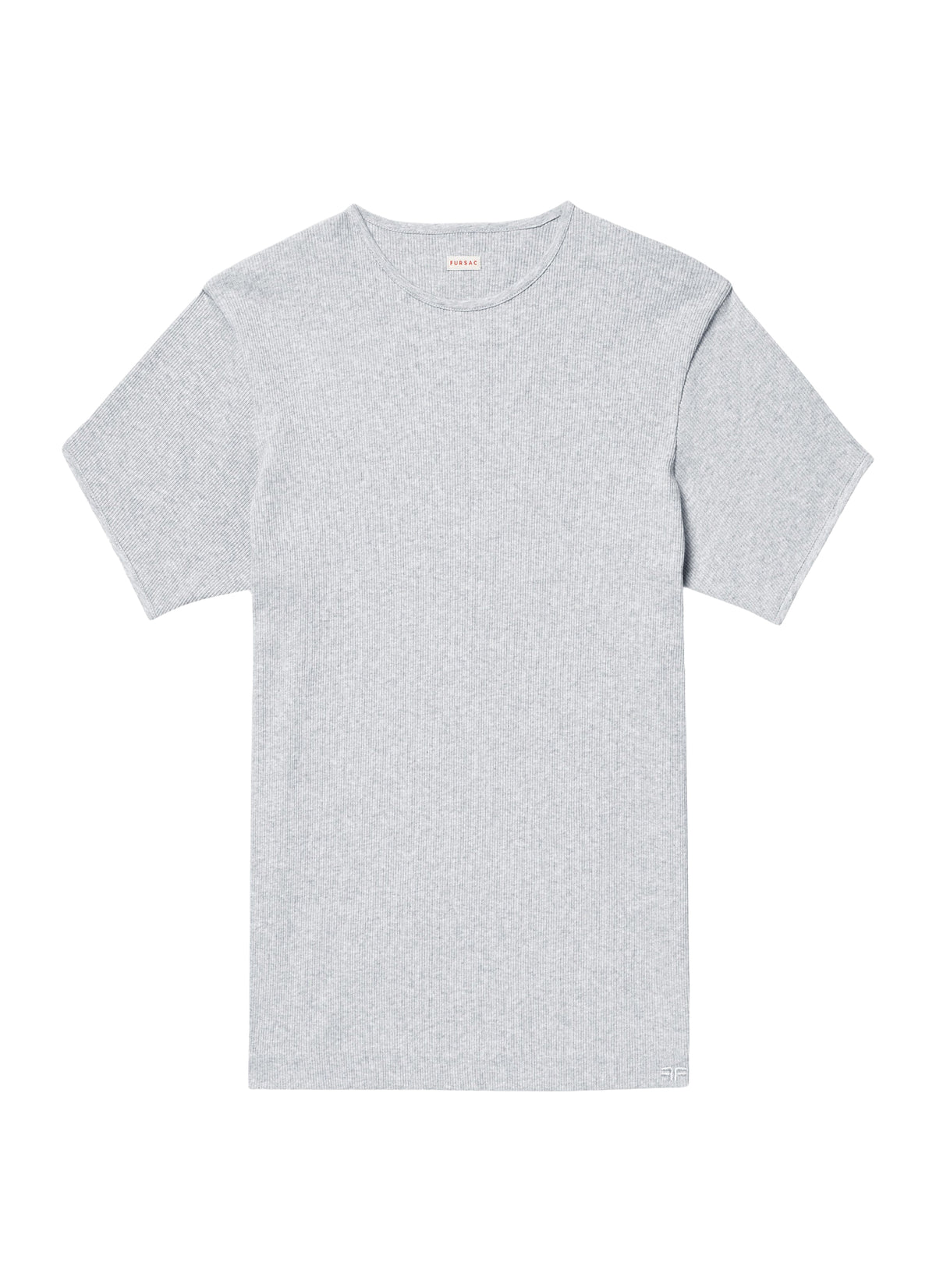 Ribbed cotton Ringer T-shirt - Light Heather Grey