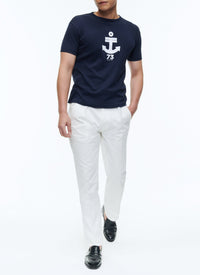 T-shirt imprimé à col rond - Marine