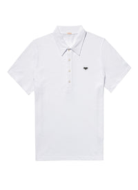 Cotton piqué polo shirt - White