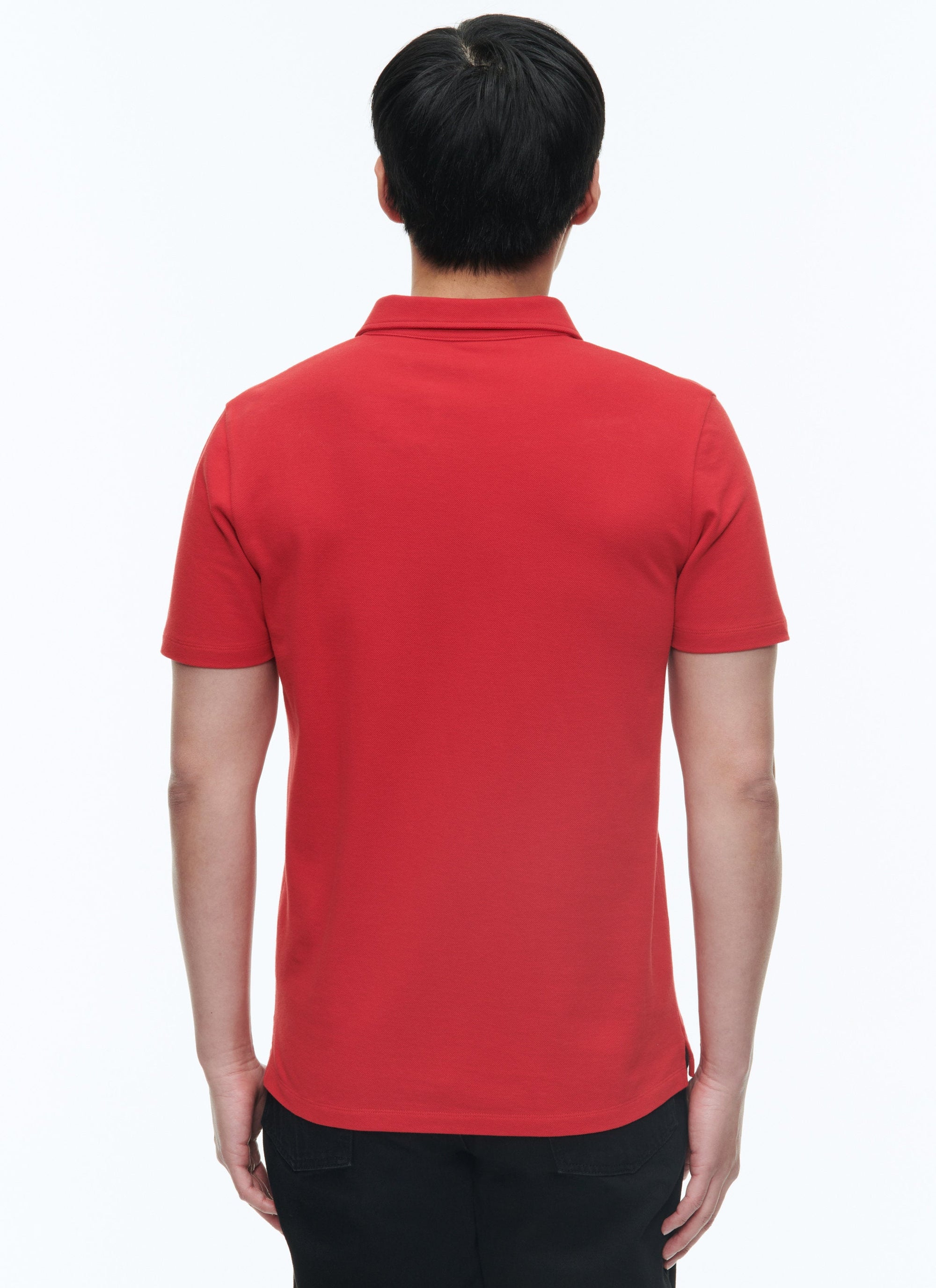 Button-down polo shirt with logo - Bright red