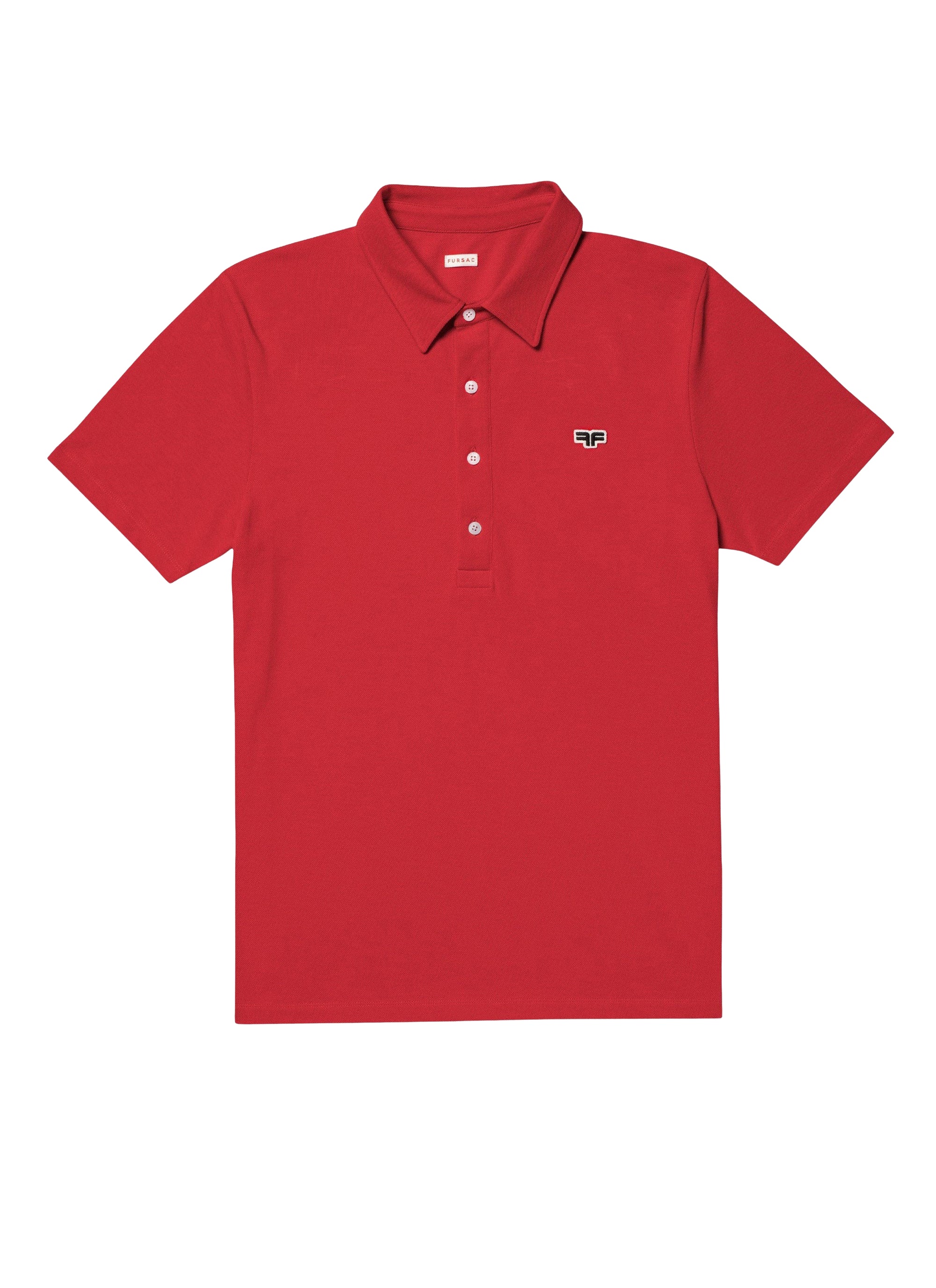 Button-down polo shirt with logo - Bright red