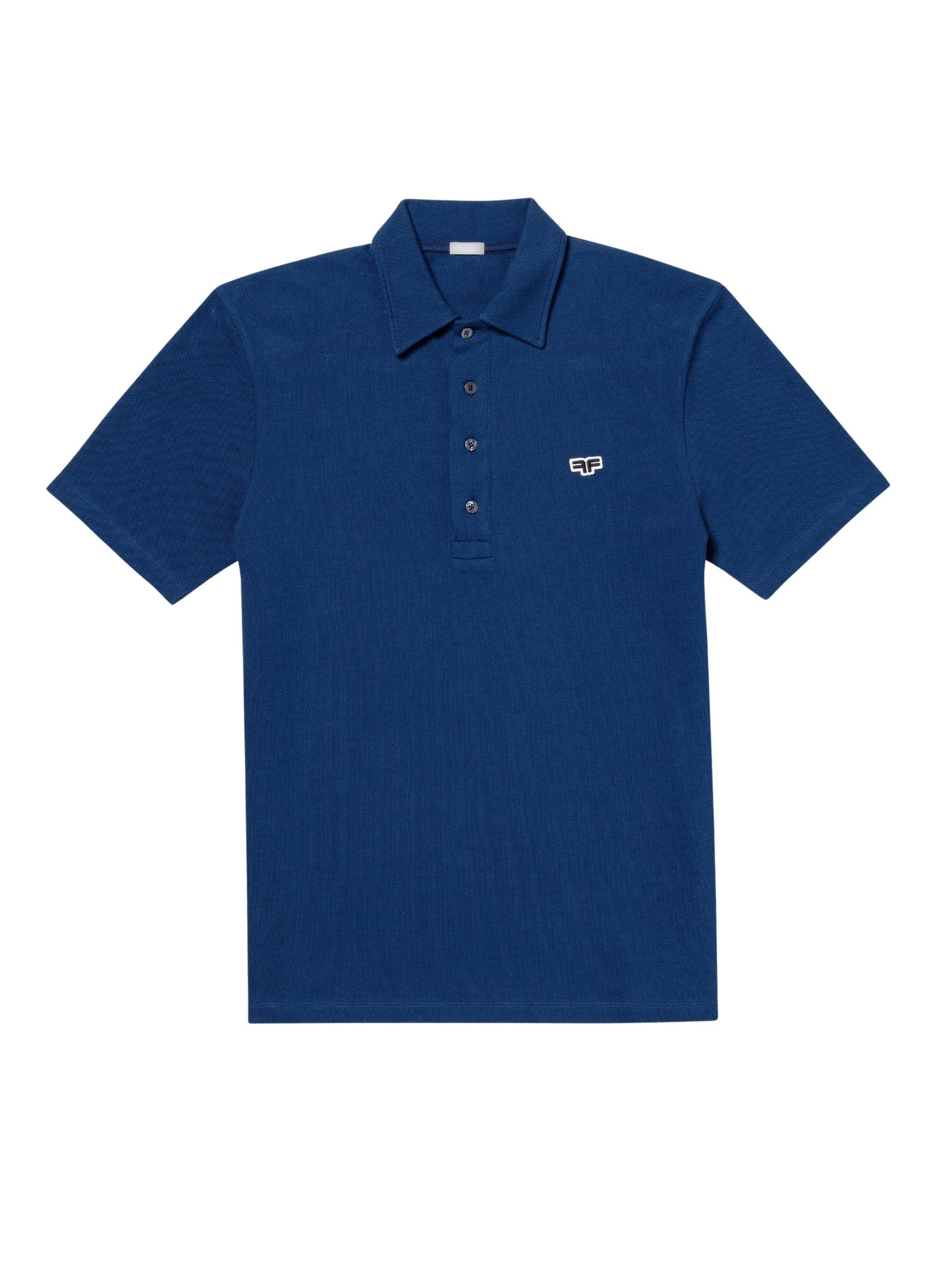 Polo boutonné avec logo - Indigo