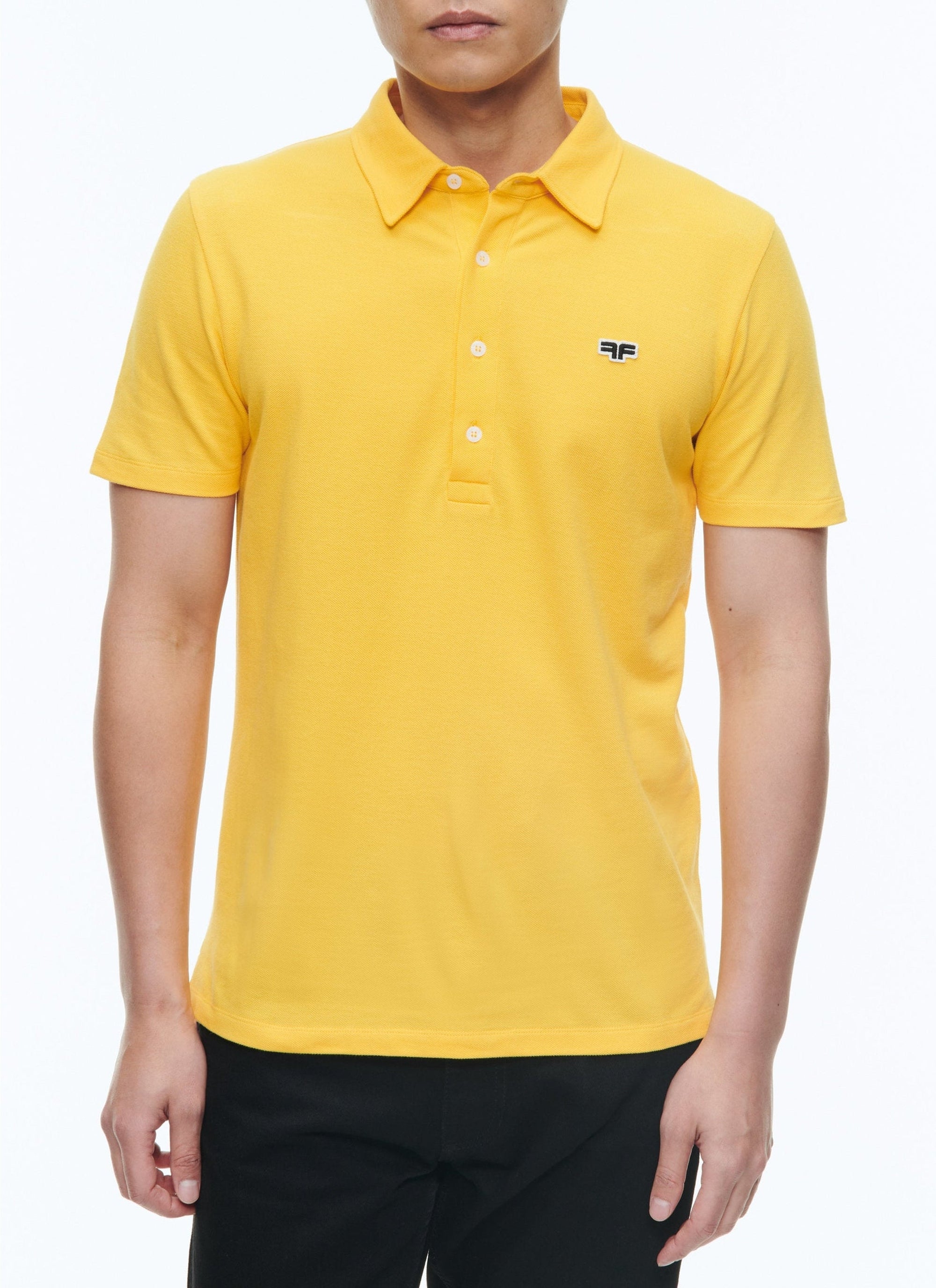 Polo boutonné avec logo - Jaune Vif