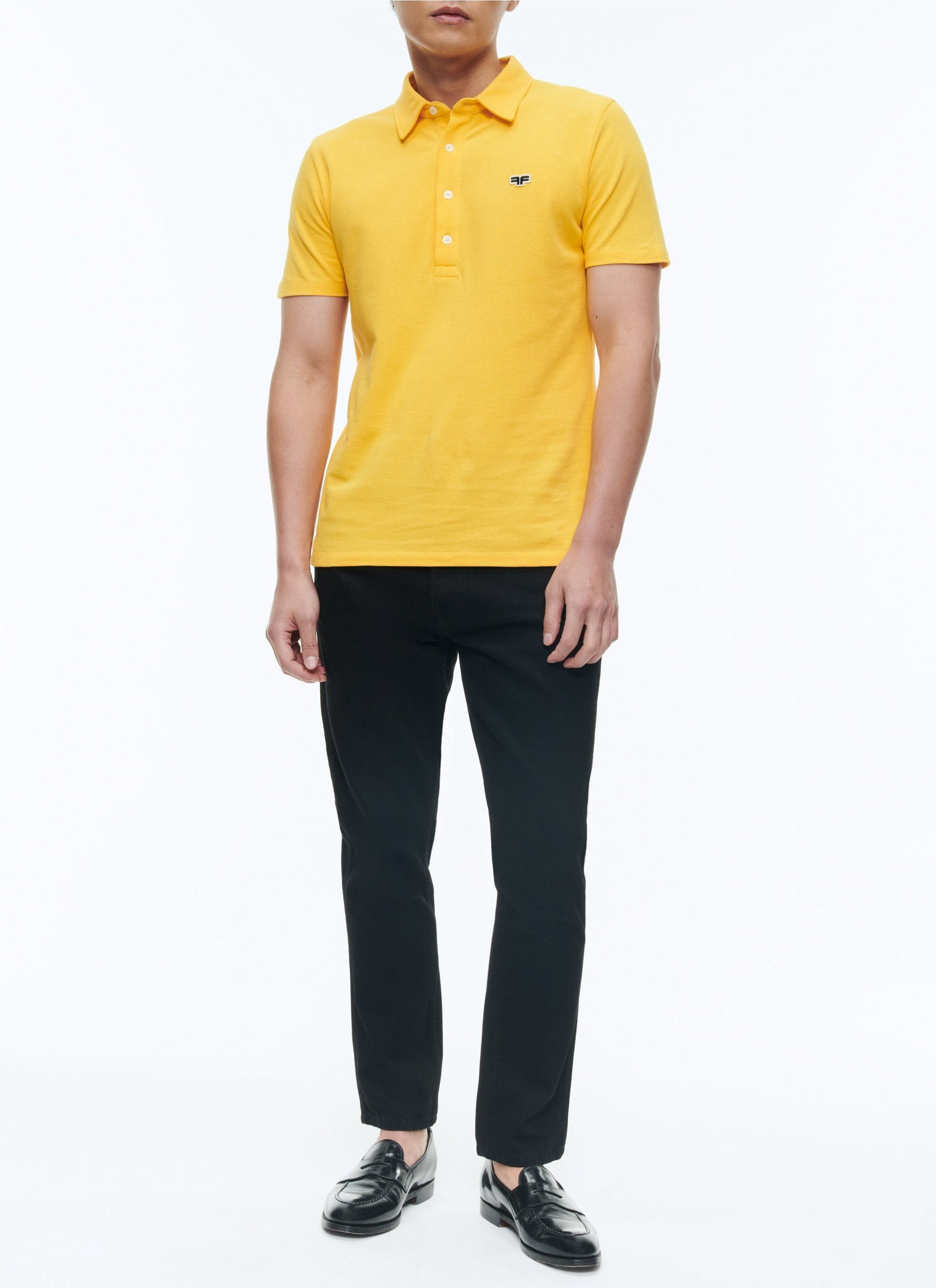 Polo boutonné avec logo - Jaune Vif