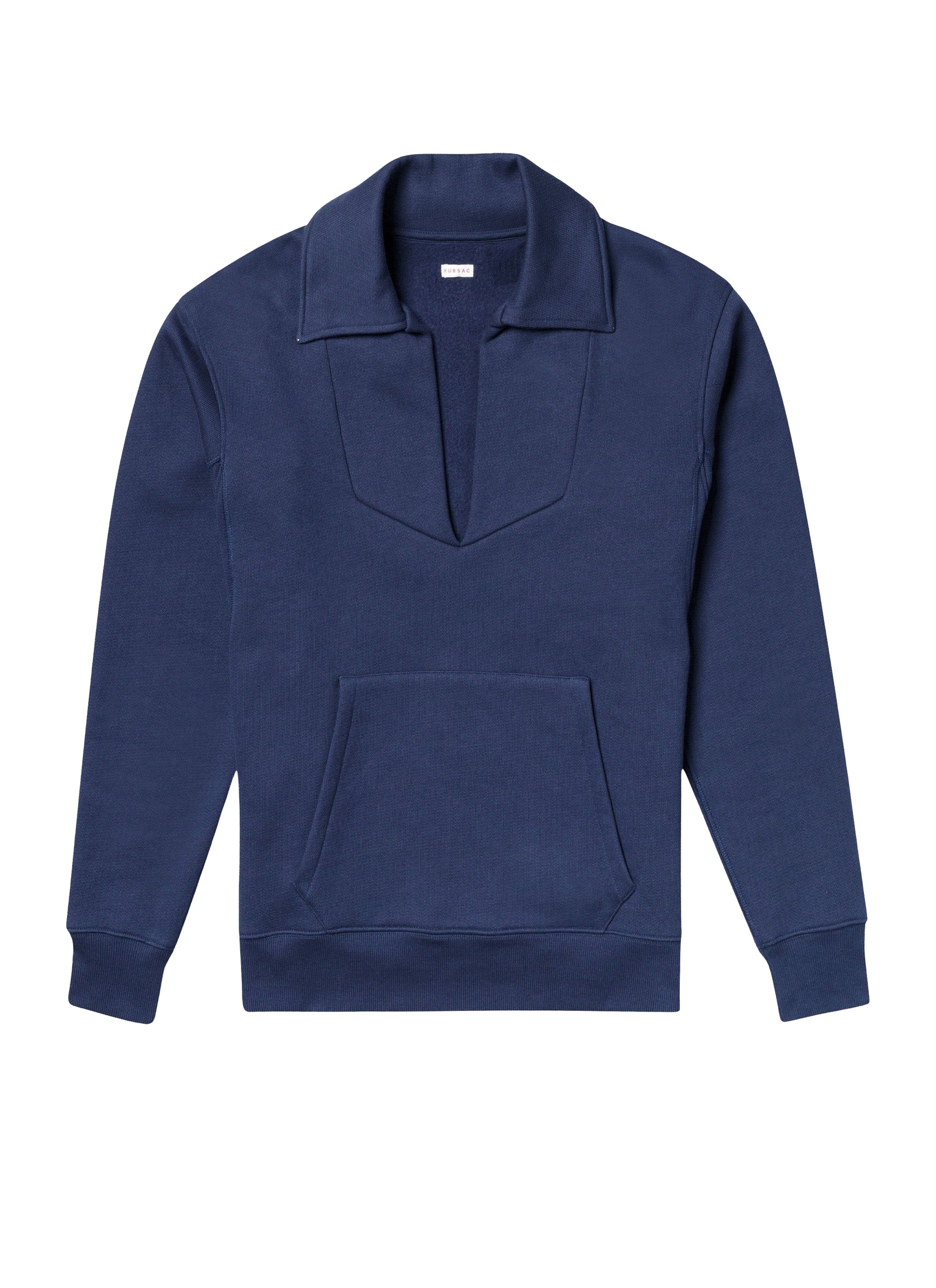 Sweatshirt à col V et poche - Marine