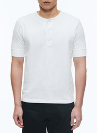 T-shirt à bords côtelés - Blanc