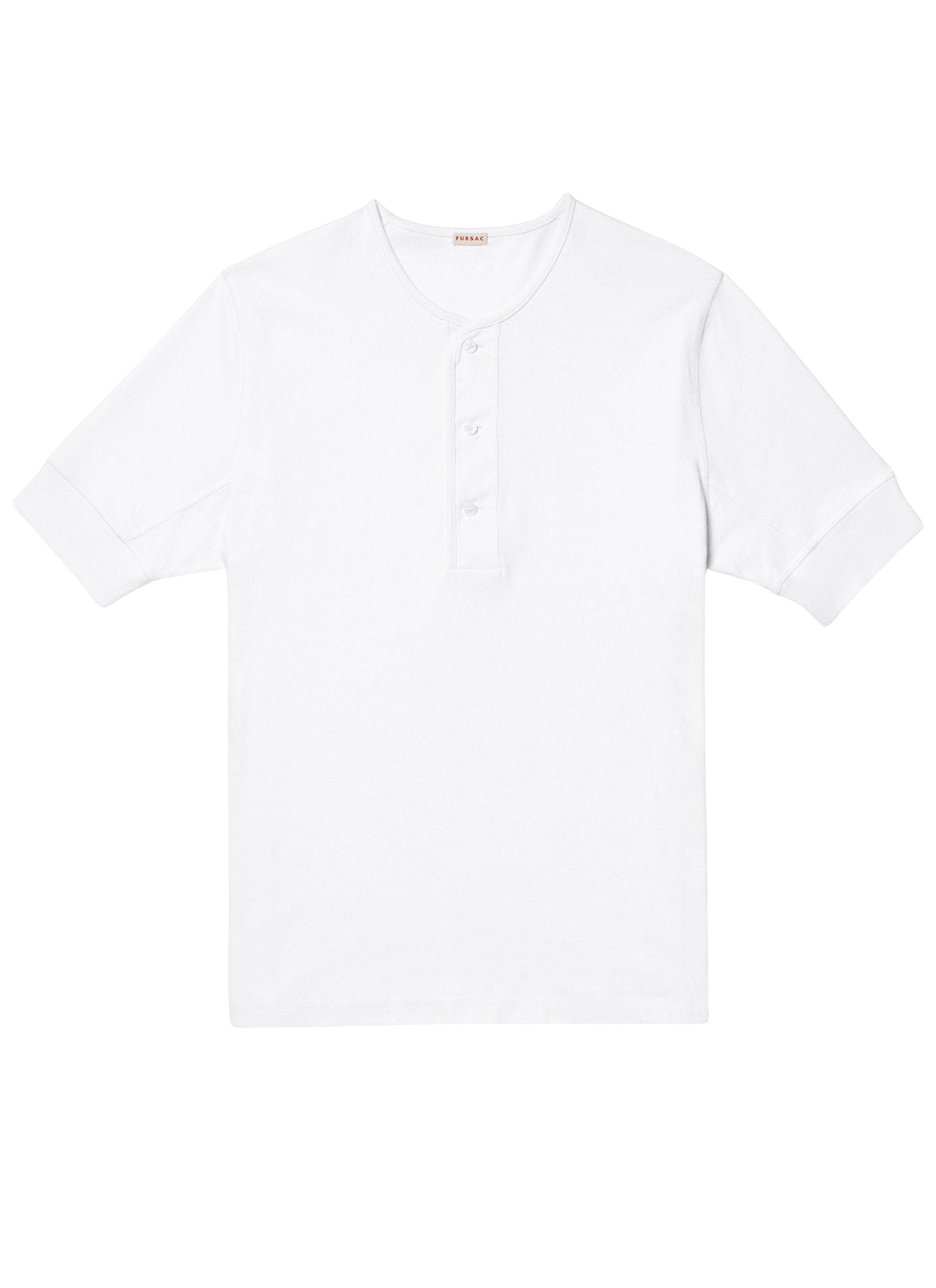 T-shirt à bords côtelés - Blanc