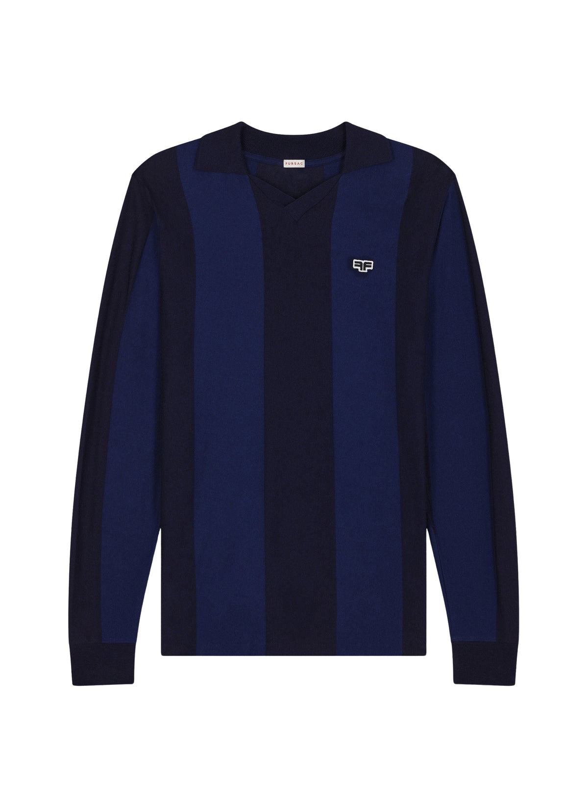 Sweatshirt à rayures avec logo en maille - Marine