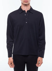 Pull boutonné à manches longues - Noir