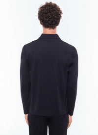 Pull boutonné à manches longues - Noir