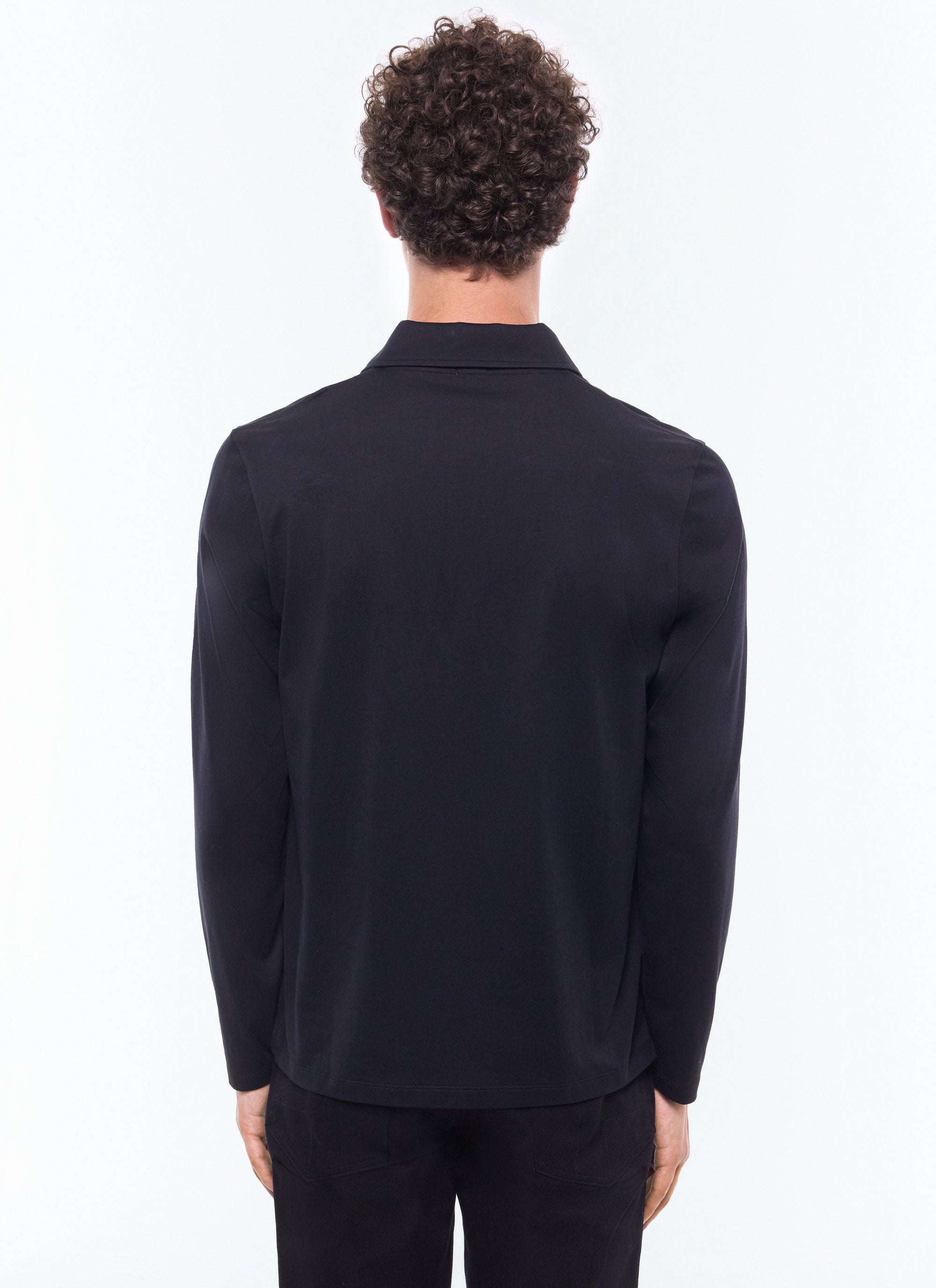 Pull boutonné à manches longues - Noir