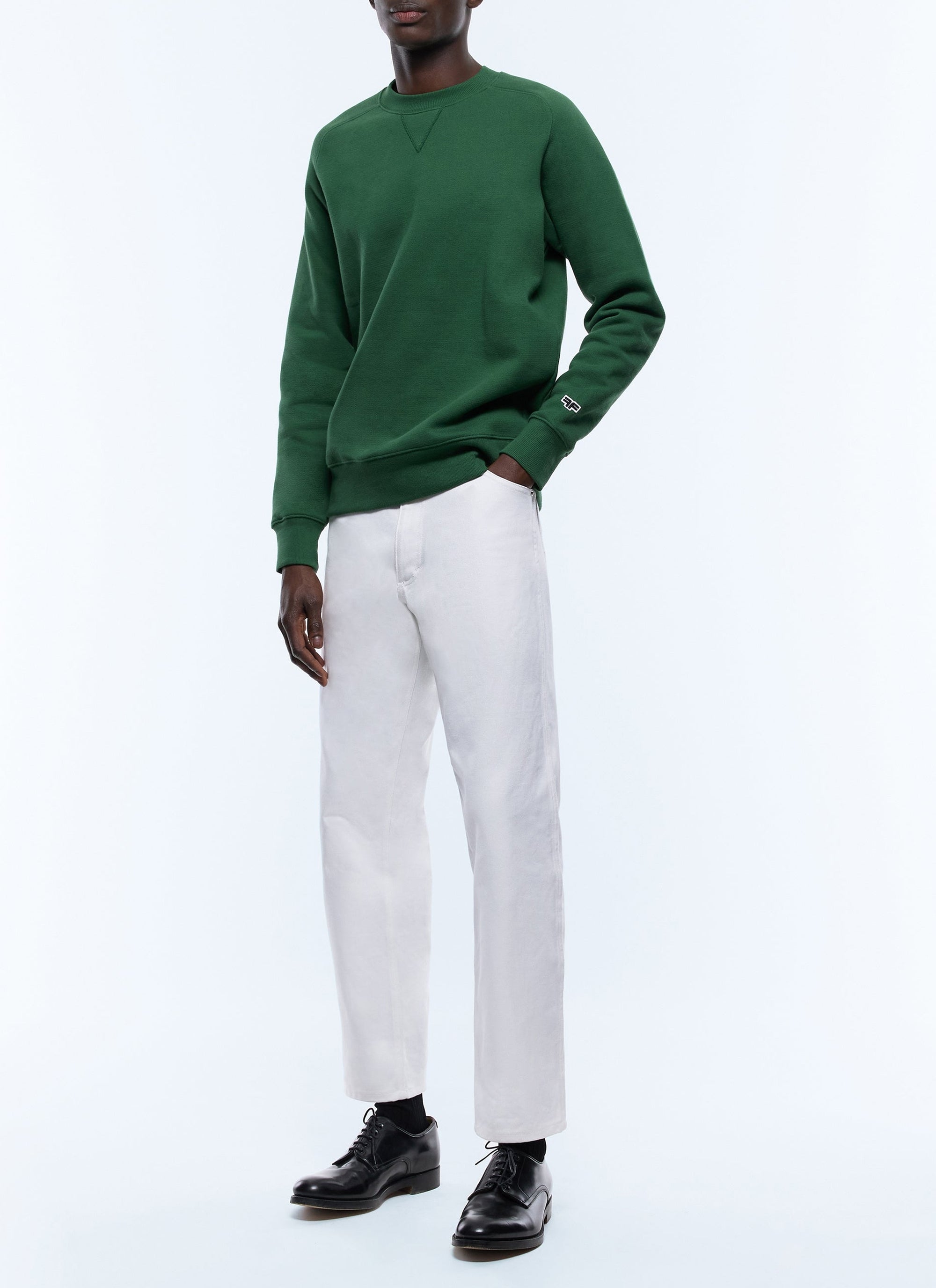 Round-neck cotton jersey sweatshirt - Green