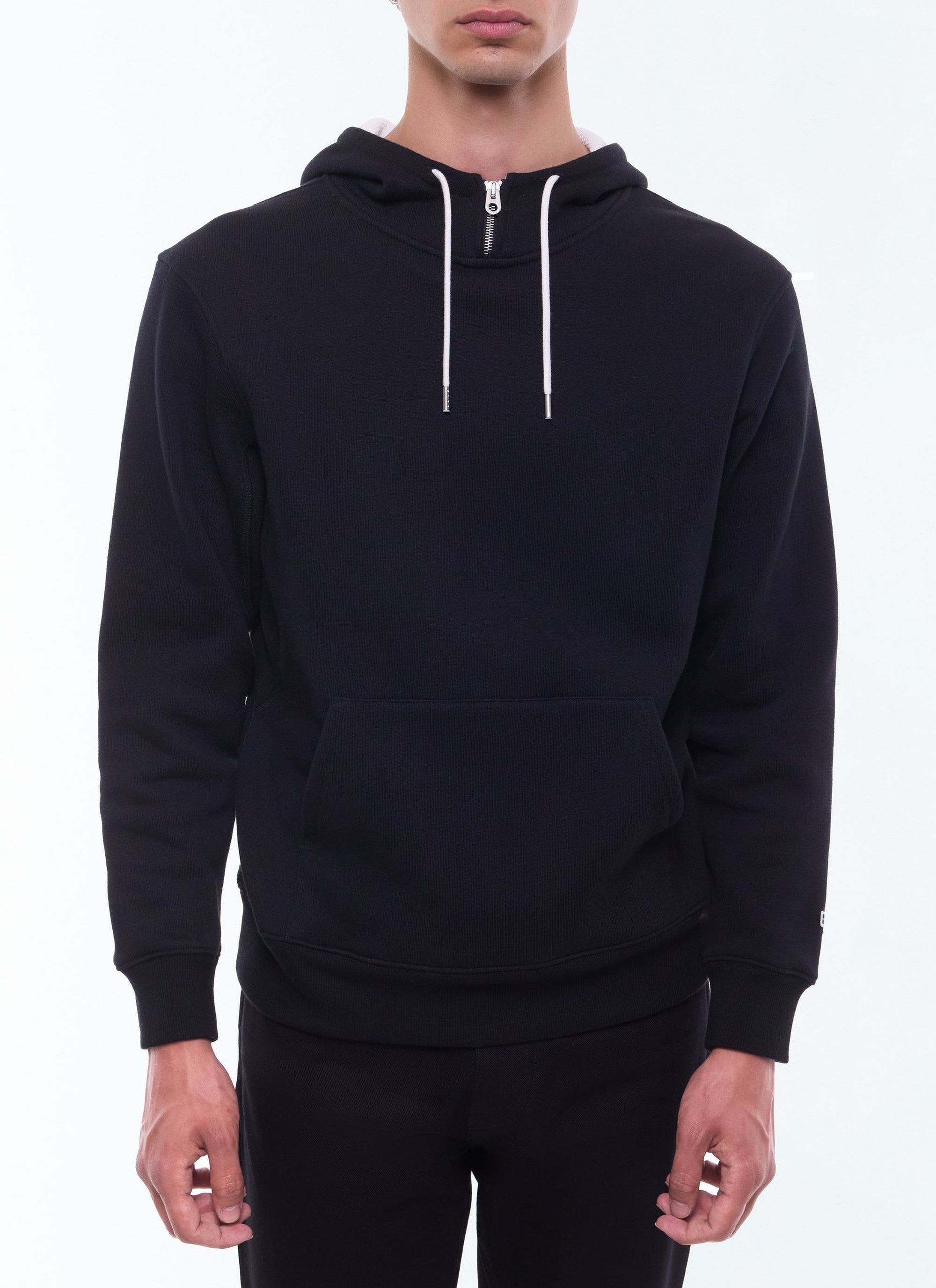 Round-neck cotton jersey sweatshirt - Black