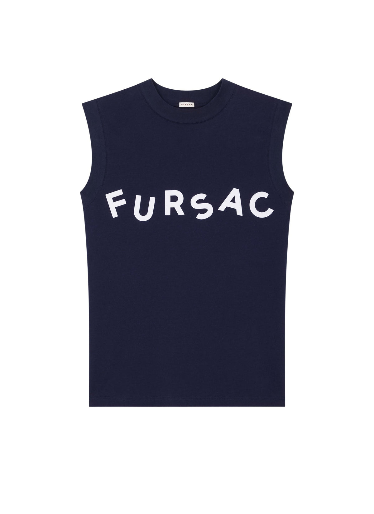 Fursac flock-printed sleeveless T-shirt in cotton jersey - Navy