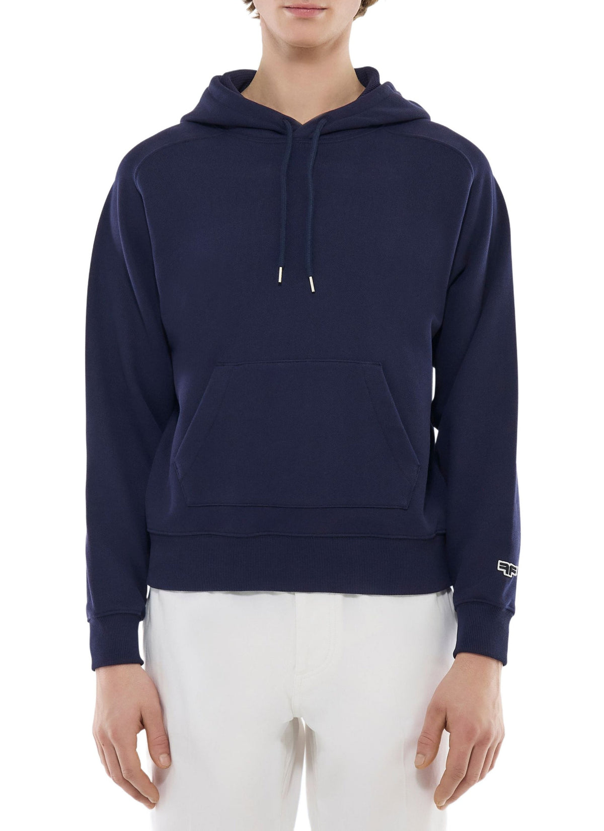 Cotton hooded jumper - Navy