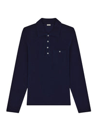 Polo en coton effet éponge - Marine