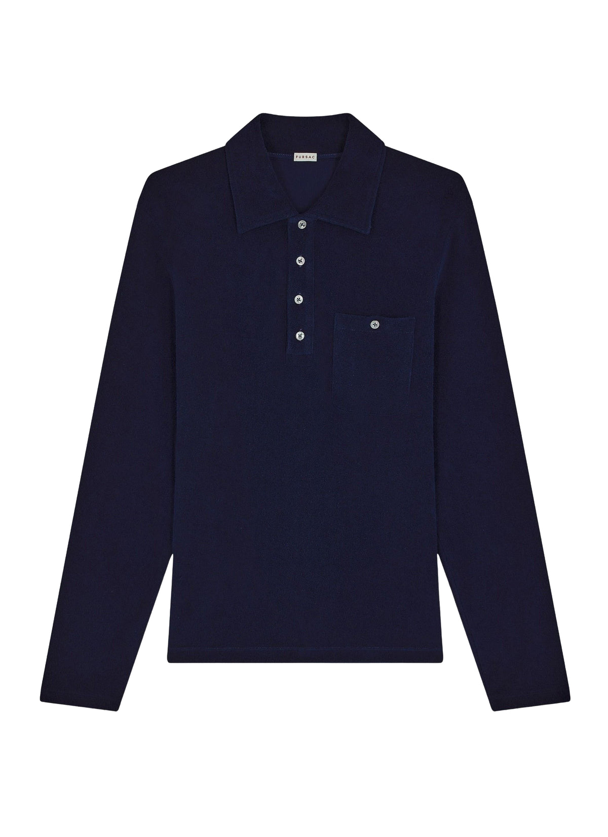 Polo en coton effet éponge - Marine