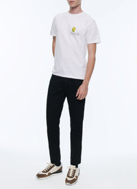 Pear print cotton T-shirt - White