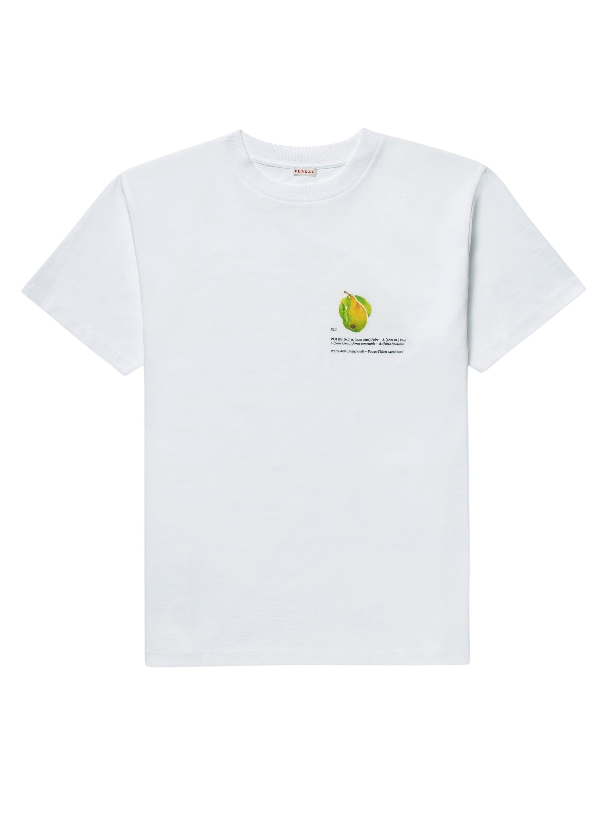 Pear print cotton T-shirt - White