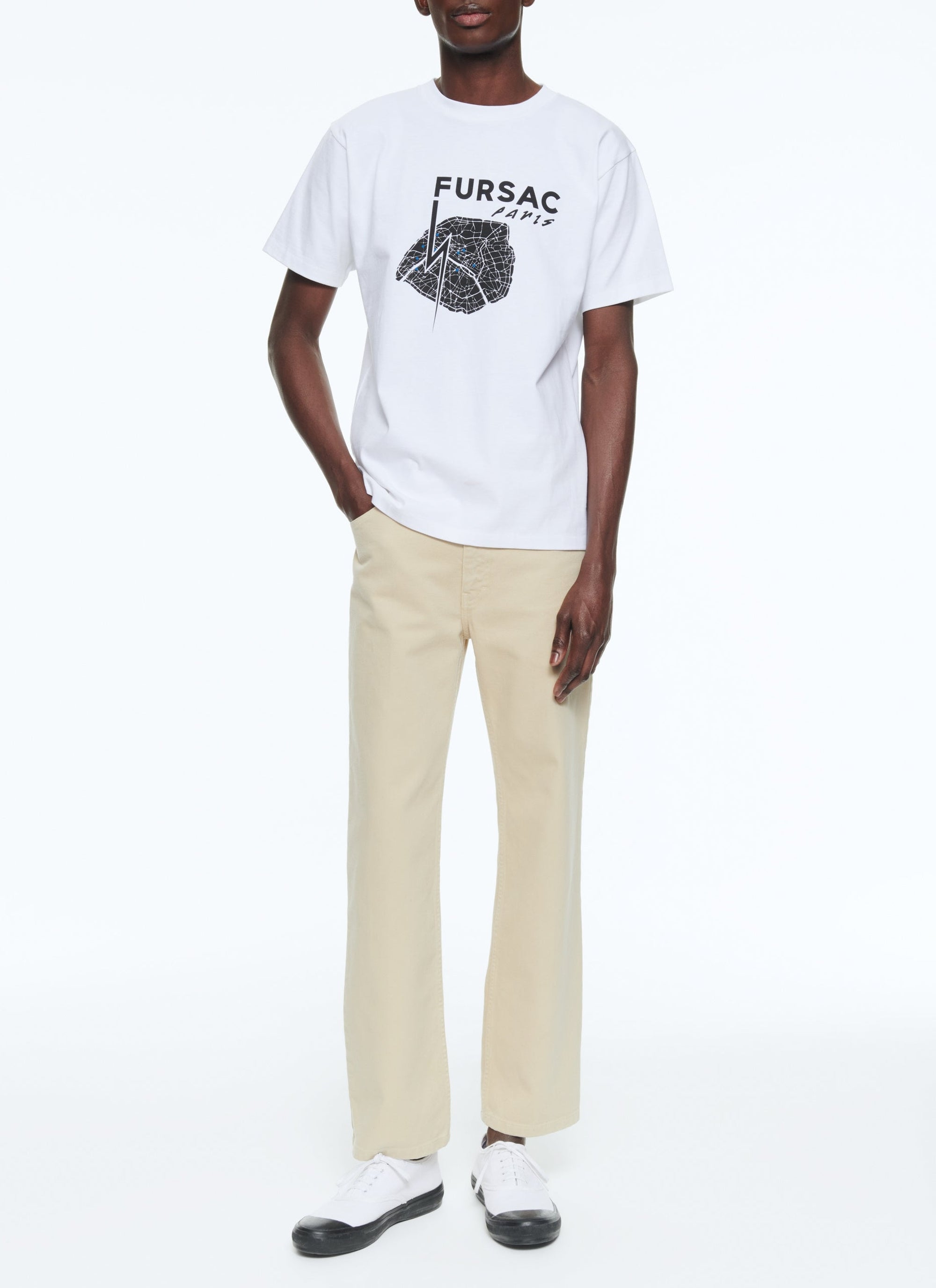 T-shirt en jersey de coton imprimé - Blanc