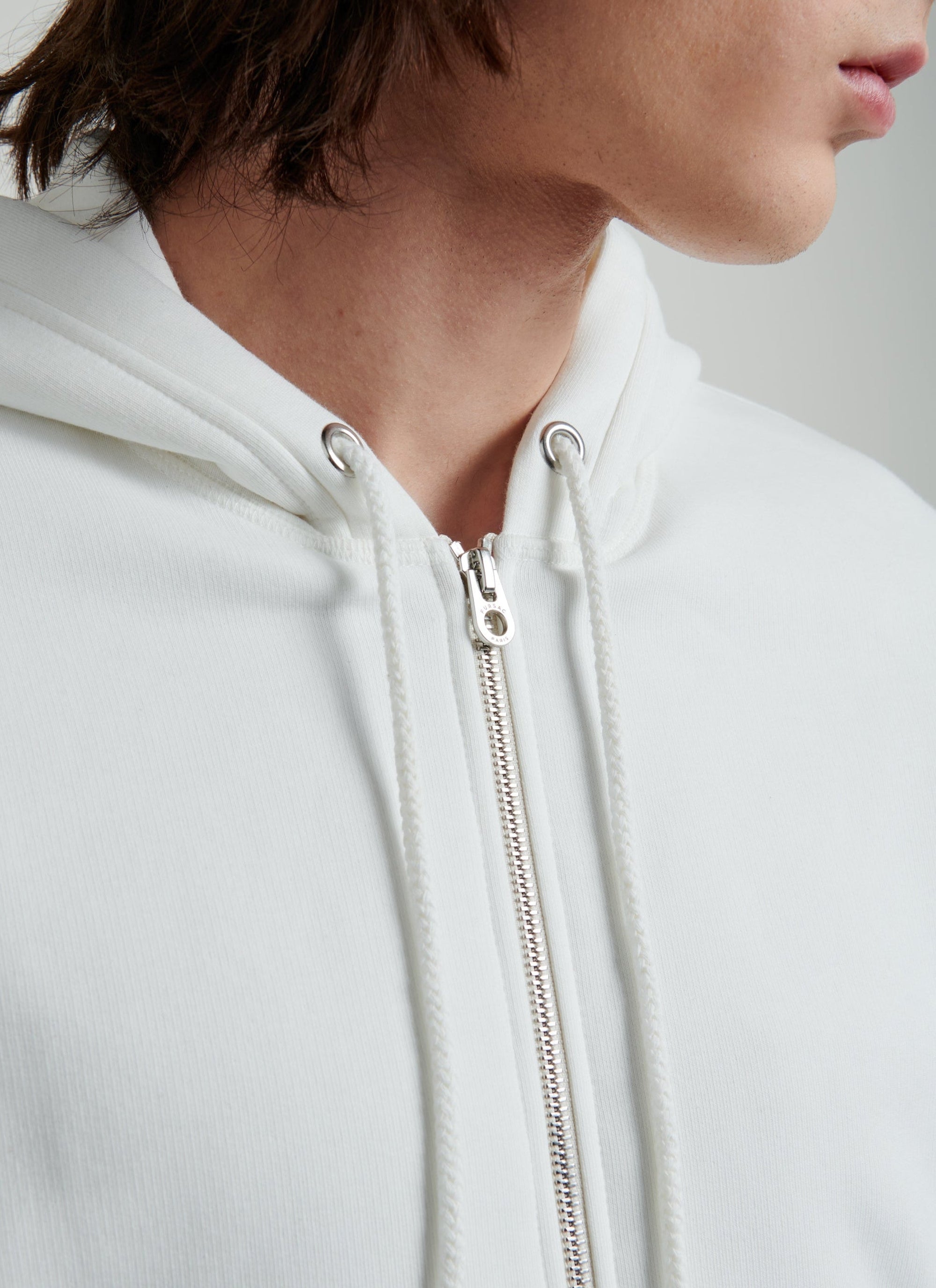 Hoodie with logo - Ecru