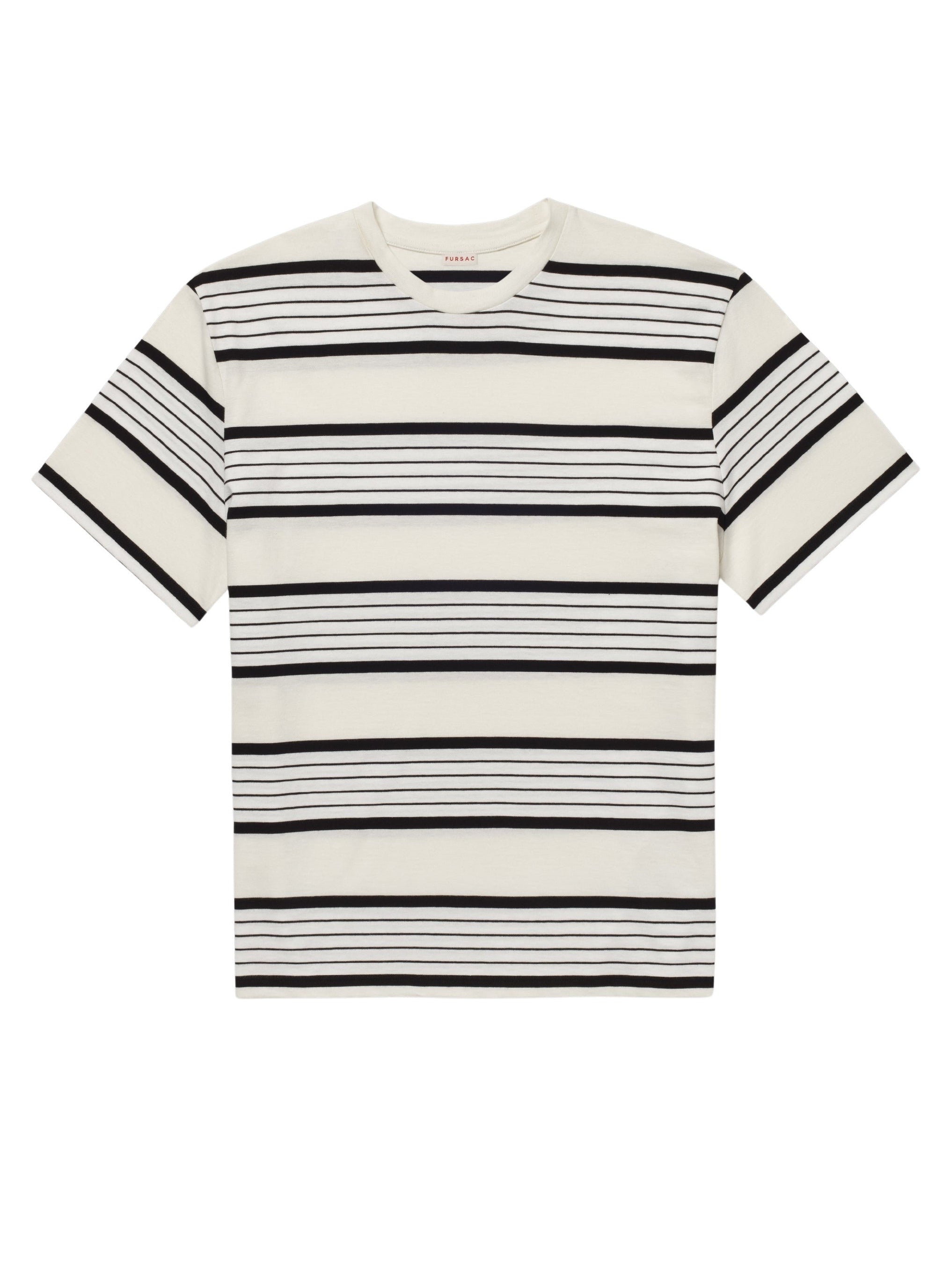 T-shirt à rayures asymétriques - Ecru
