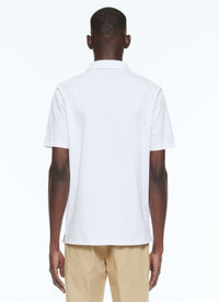 Polo boutonné à poche - Blanc