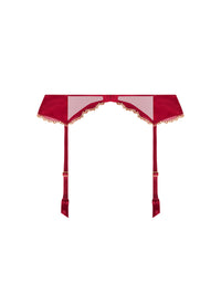 Éblouissante Icône Silk Suspender Belt - Ruby Gold