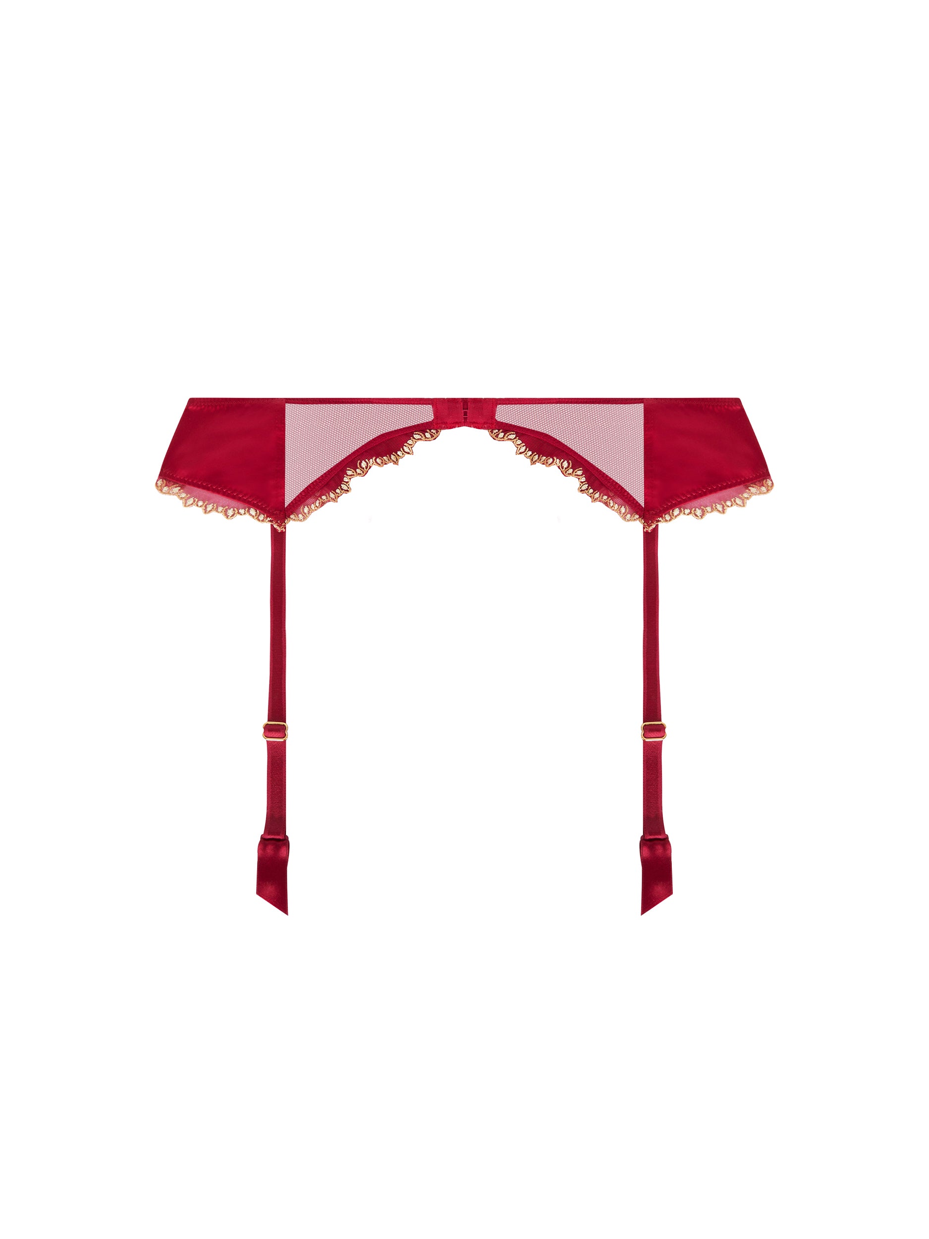 Éblouissante Icône Silk Suspender Belt - Ruby Gold