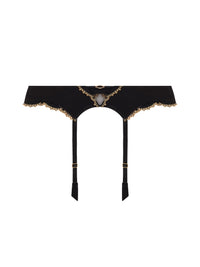 Éblouissante Icône Silk Suspender Belt - Nuit Gold